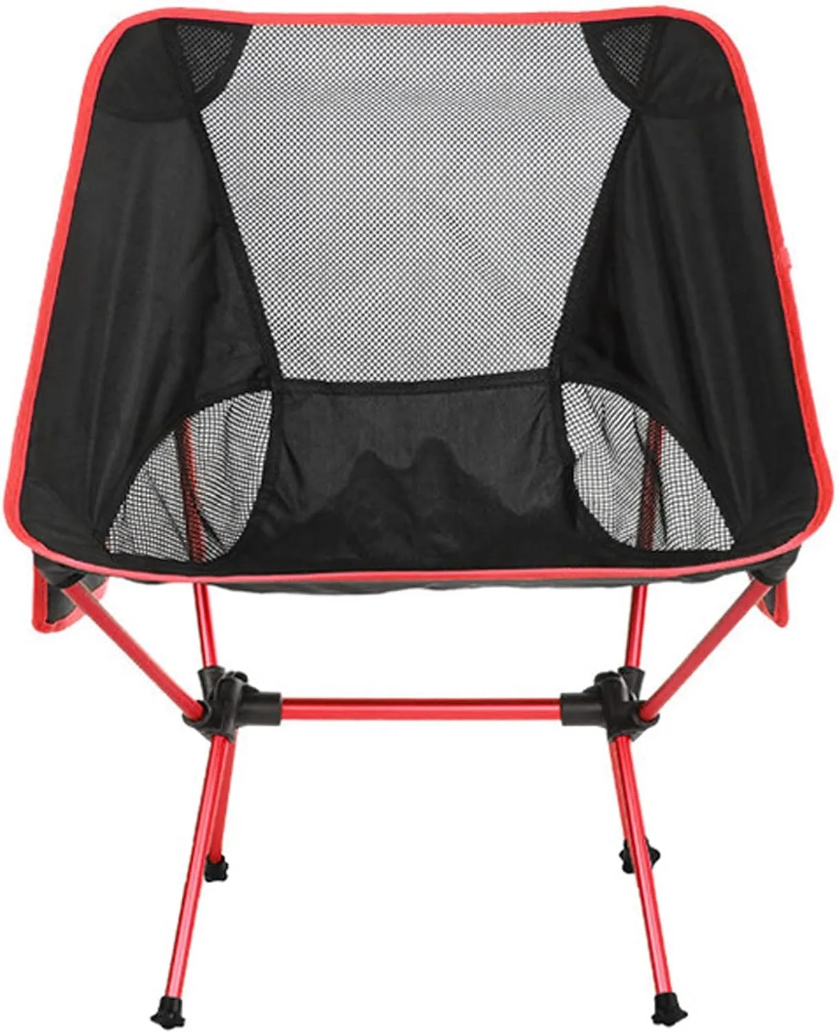 HUHJYUGE Camping Folding Chair Small, Portable Camping Folding Chair, Outdoor Folding Chairs, Lawn Folding Chairs, with Cup Holder and Side Pocket, Breathable Mesh Back (A)