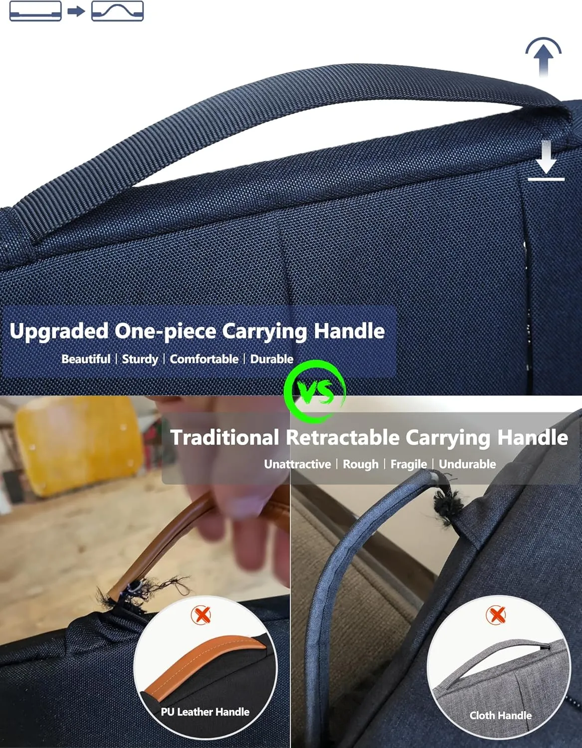 HYZUO 13.3-14 Inch Laptop Sleeve Bag for MacBook Pro 14, MacBook Air/Pro 13, 13.8"/13.5" Surface Laptop/Book, Portable NoteBook Case for 13" HP Dell Lenovo ThinkPad Asus Acer Samsung, Navy Blue