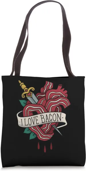 I Love Bacon Breakfast Meaty Bacon Tote Bag