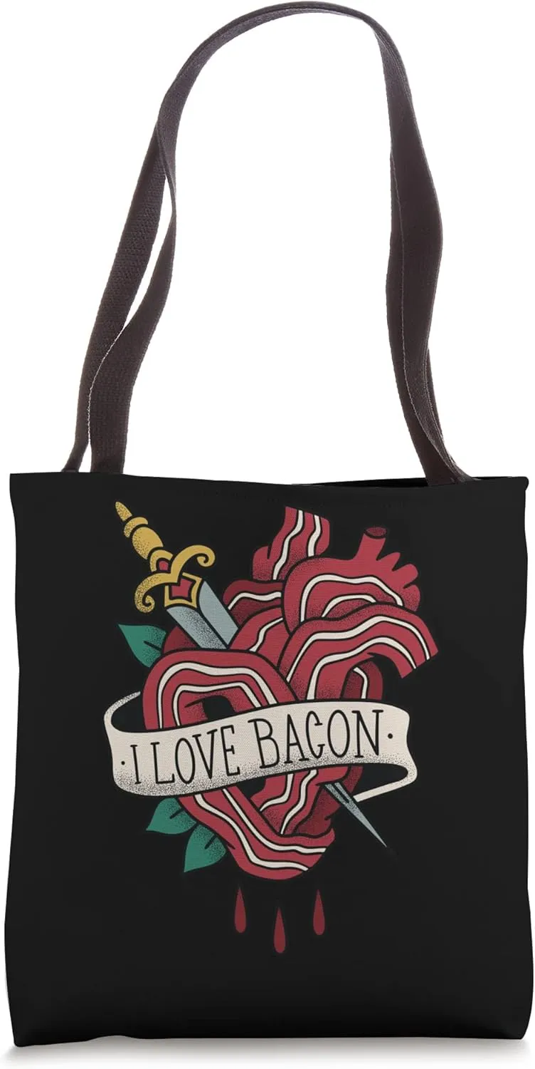 I Love Bacon Breakfast Meaty Bacon Tote Bag