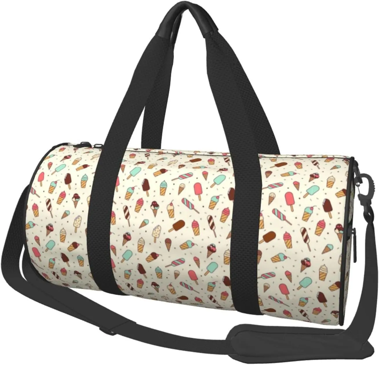 Ice Cream Beige Sports Gym Duffel Bag For Men Women Weekender Travel Workout Training Handbag