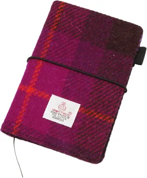 ICObuty Notebook Kraft Book Cover Pocket 3.5x 5.5 Inch Harris Tweed (Magenta Notebook Cover)