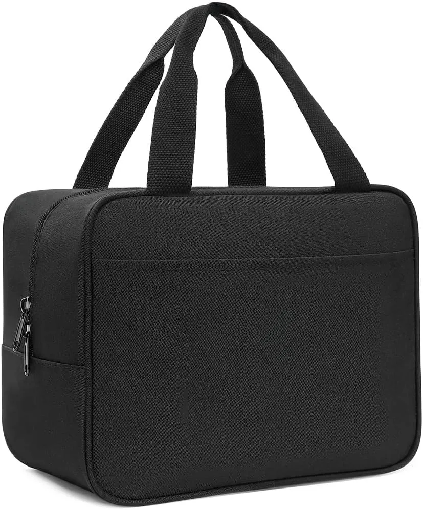 IDEATECH Monogrammed Lunch Bag Women, Insulated Lunch Box for Men, Personalized Reusable Lunch Tote, Leak-proof Lunch Cooler Bag for Office, Black Cute Small Lunchbox (Black, Y)