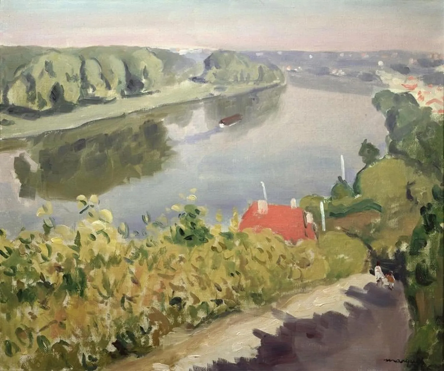 iIIHARTII Art Print Artwork Oil Painting Poster Painting the Little Frette or the Seine in Herblay by Albert Marquet Canvas Poster for Home Decor 60x90cm