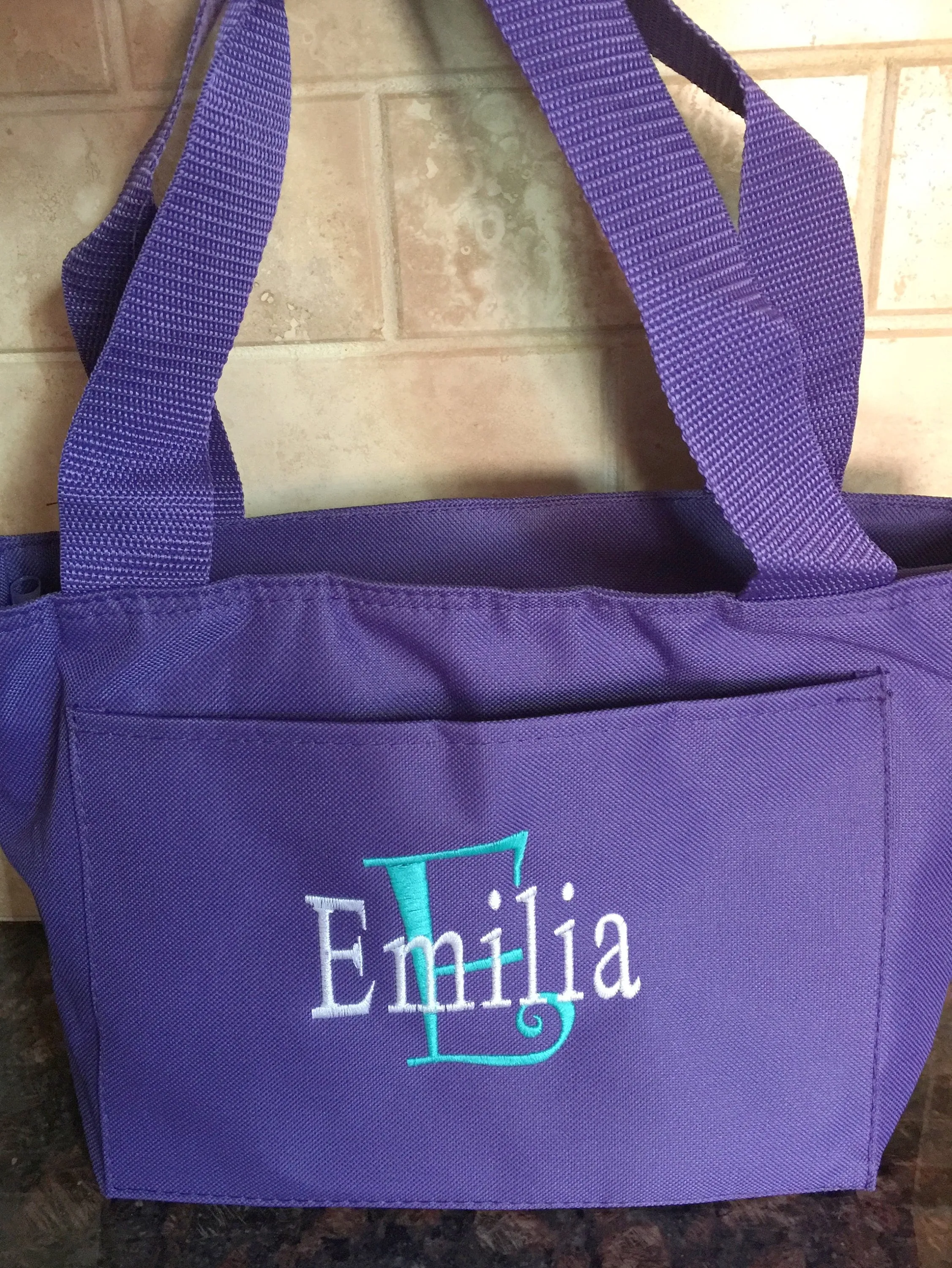 Initial & Name Monogrammed Lunch Tote