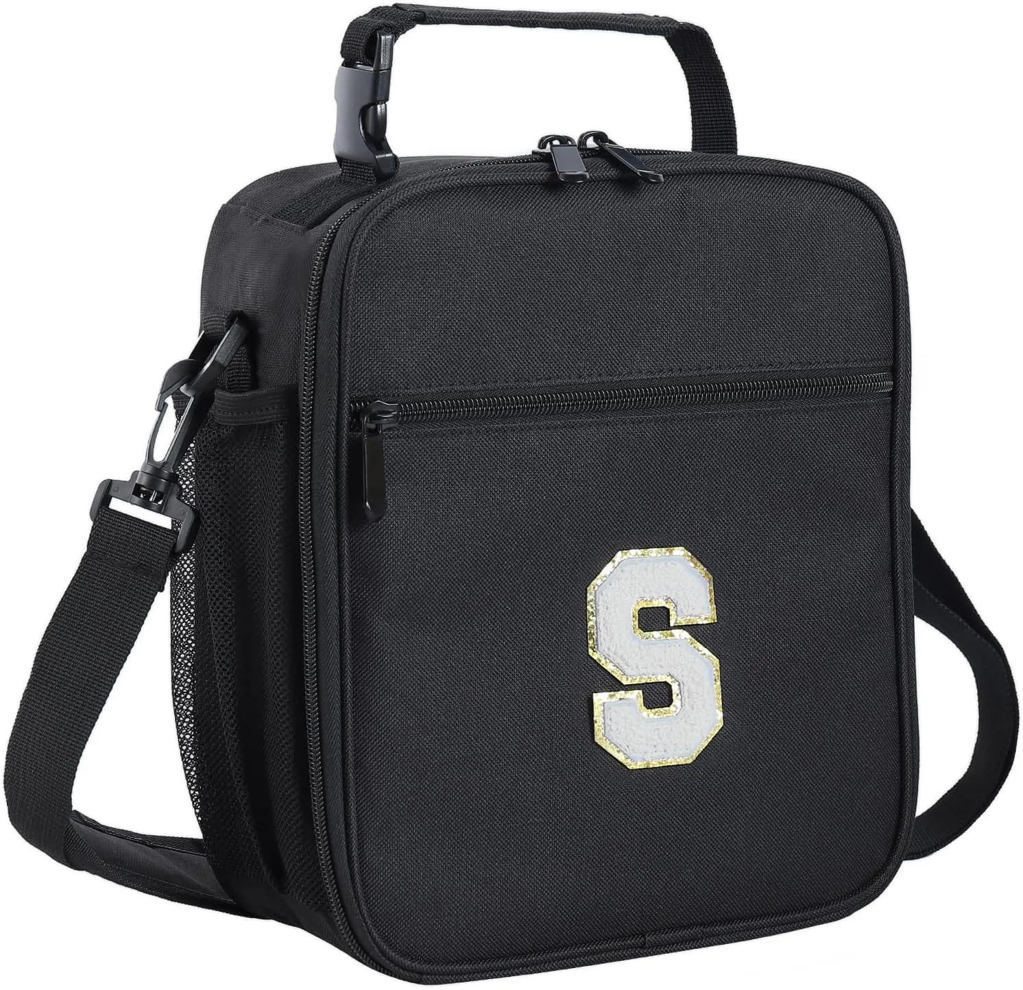 Initial Insulated Lunch Box For Womens/Mens Work，Personalized Monogrammed Lunch Bag With Adjustable Shoulder Strap For Teen Adult/Preppy,Birthday Gift