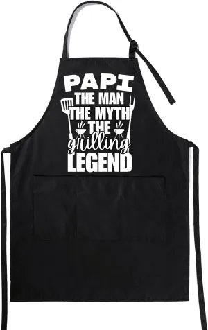 InnoBeta Papi Gifts, Papi Apron with Pocket and Adjustable Neck Strap, Kitchen Cooking Cute Apron, Birthday, Christmas, Papi Gifts from Grandkids