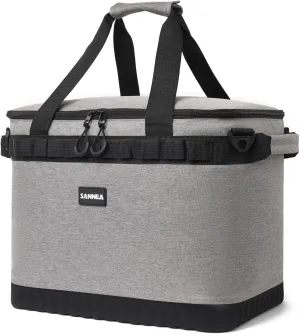 Insulated Cooler Bag, Leakproof Waterproof Lunch Tote for Work Picnic Camping Travel with Adjustable Shoulder Strap for Adult Men Women-Grey