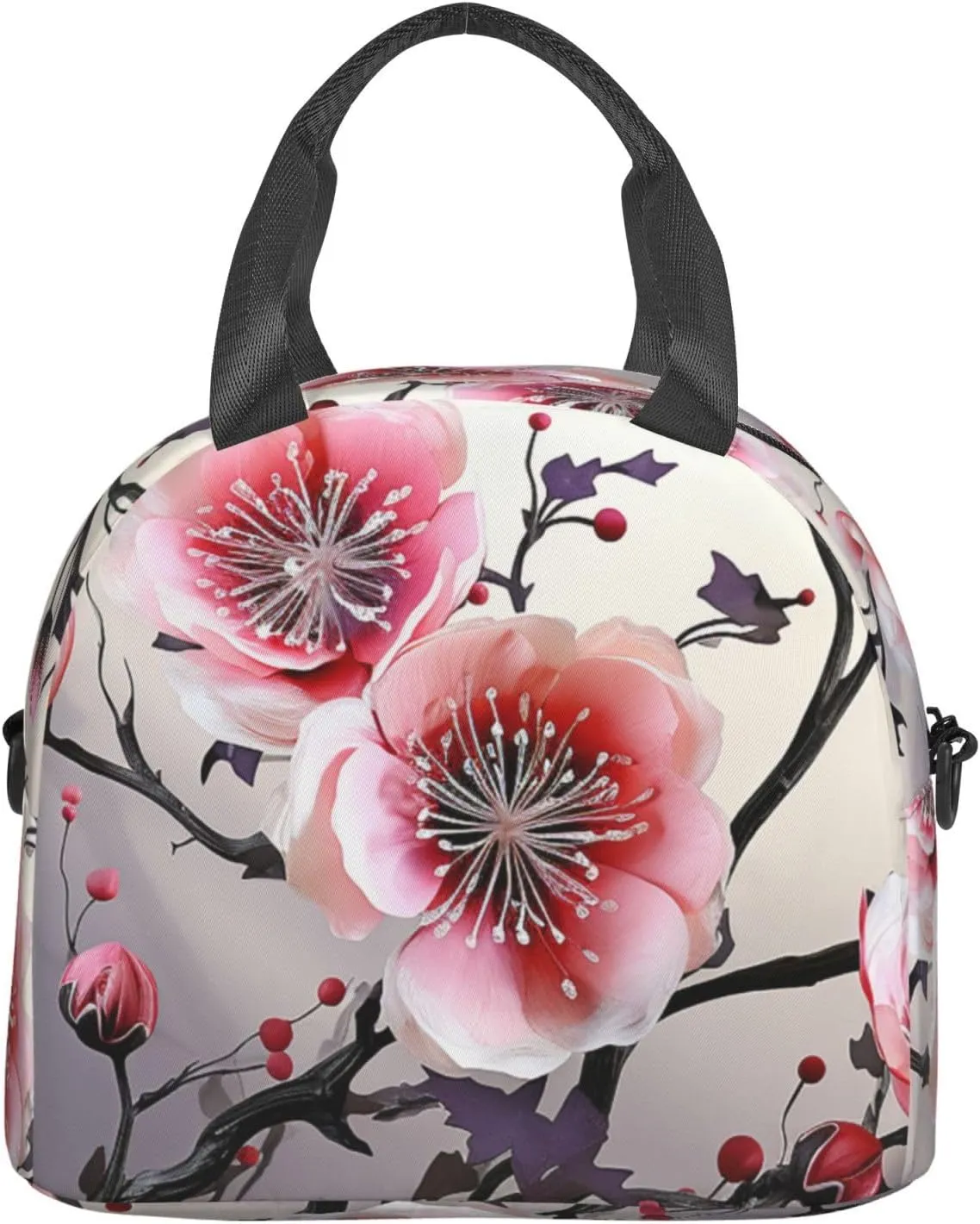 Insulated Lunch Bag for Women Men Reusable Lunchbox Floral Temperate Zone Plant Portable Lunch Box for Adult Work Picnic