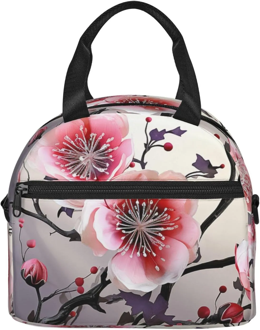 Insulated Lunch Bag for Women Men Reusable Lunchbox Floral Temperate Zone Plant Portable Lunch Box for Adult Work Picnic
