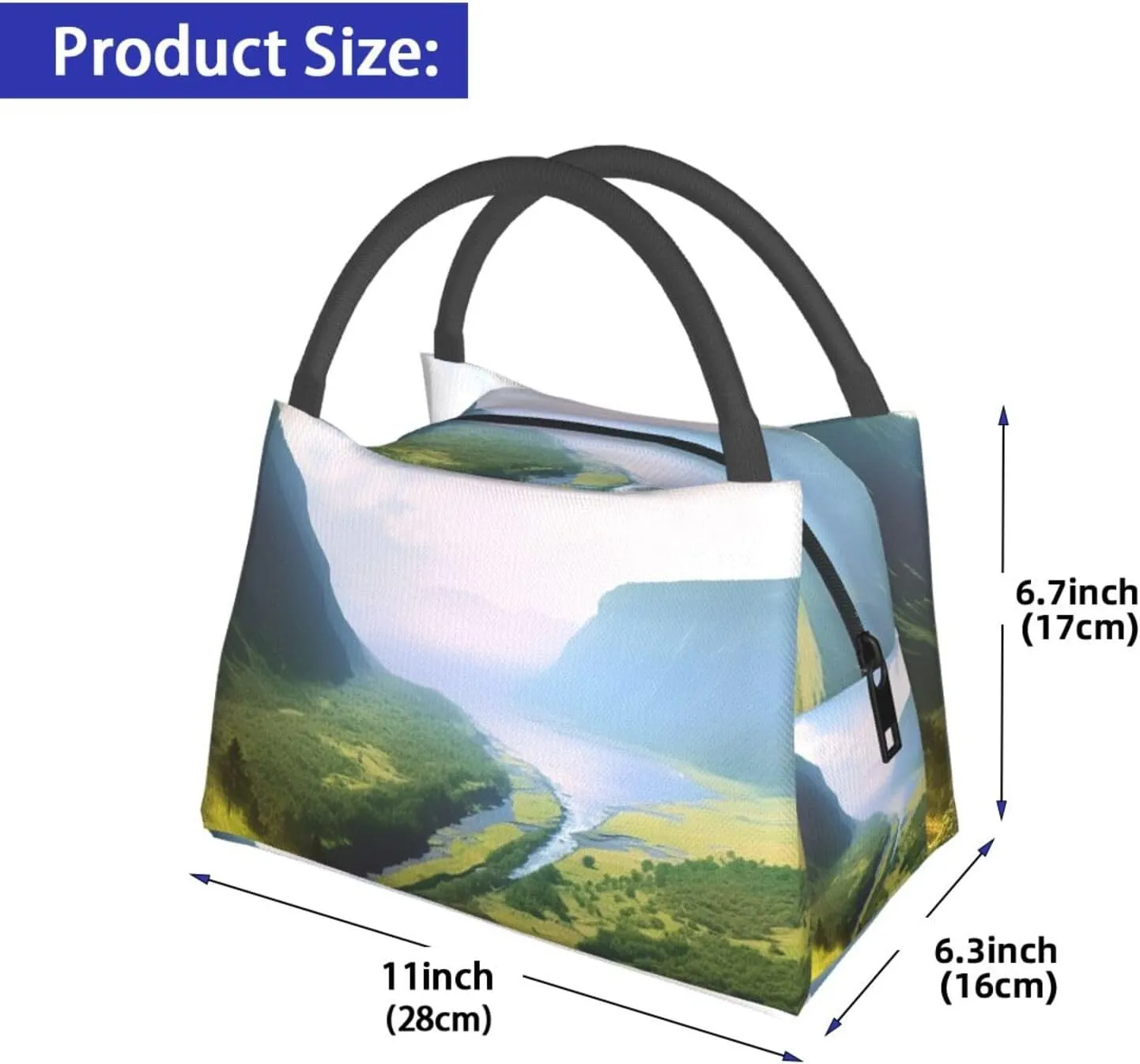 Insulated Lunch Bag Lunch box for Women Men Reusable Cooler Bag Valley Lunch Bag Portable Lunch Tote Bag Leakproof Lunchbox for Work Travel Picnic Office
