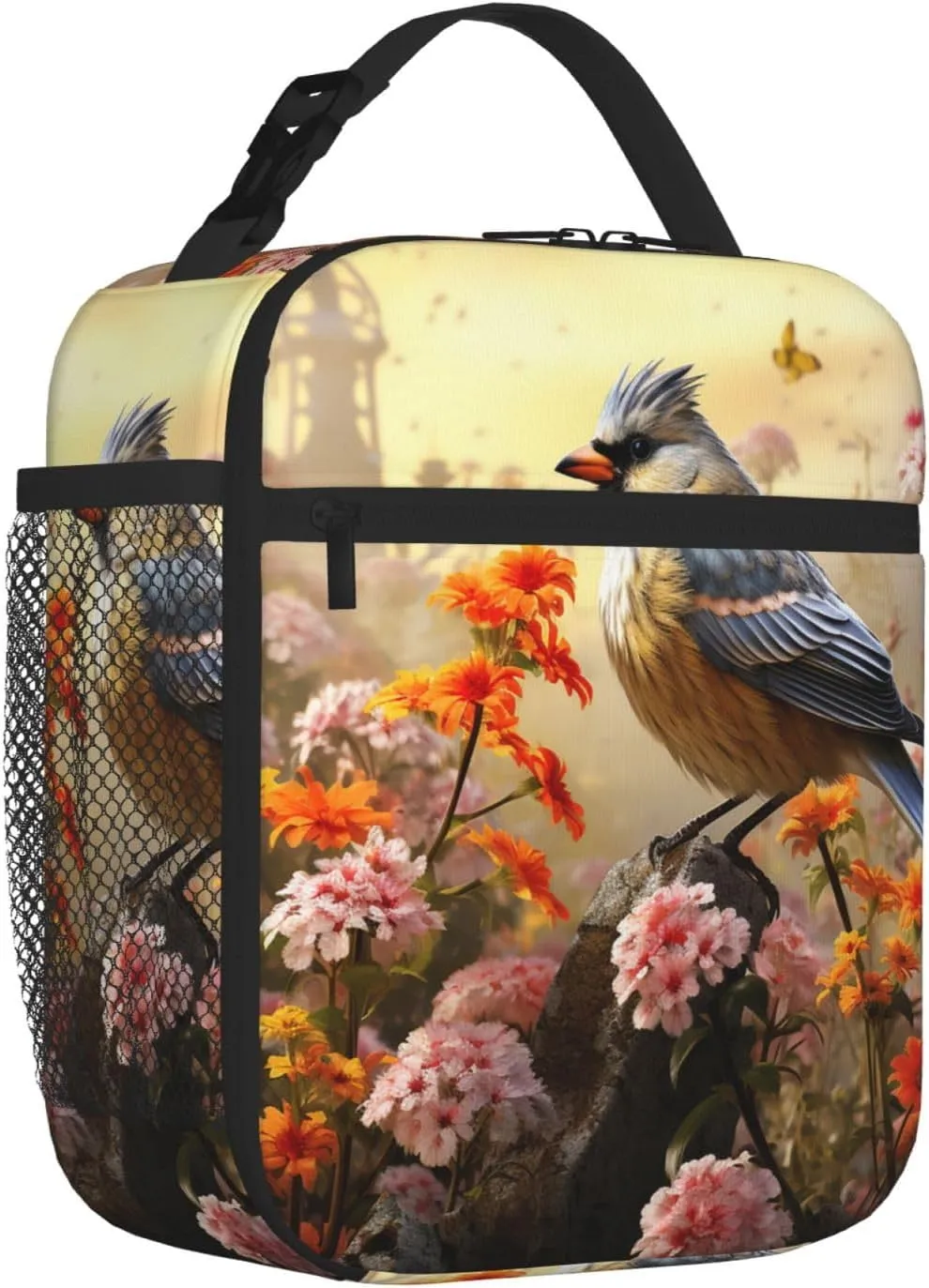 Insulated Lunch Bag Lunch Box for Women Men Sparrow Birds Sing Lunch bag Lunch Tote Bags for Work Office
