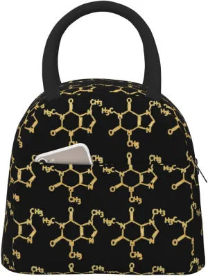 Insulated Lunch Bag Tote Funny-Caffeine-Molecule-Chemistry Reusable Lunch Box Container For Work,Office,Travel