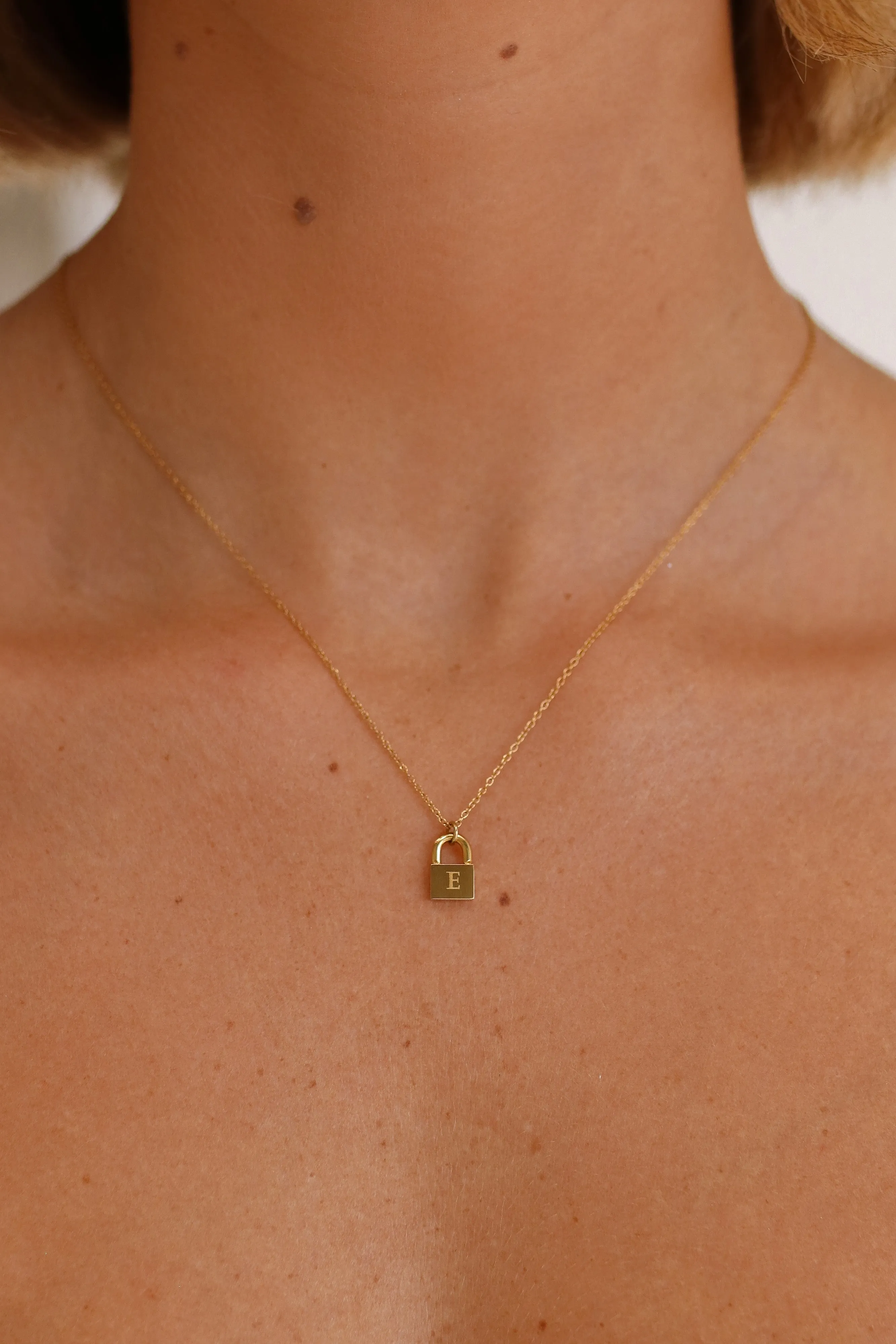 Isadora - Stainless Steel Padlock Engraved Necklace