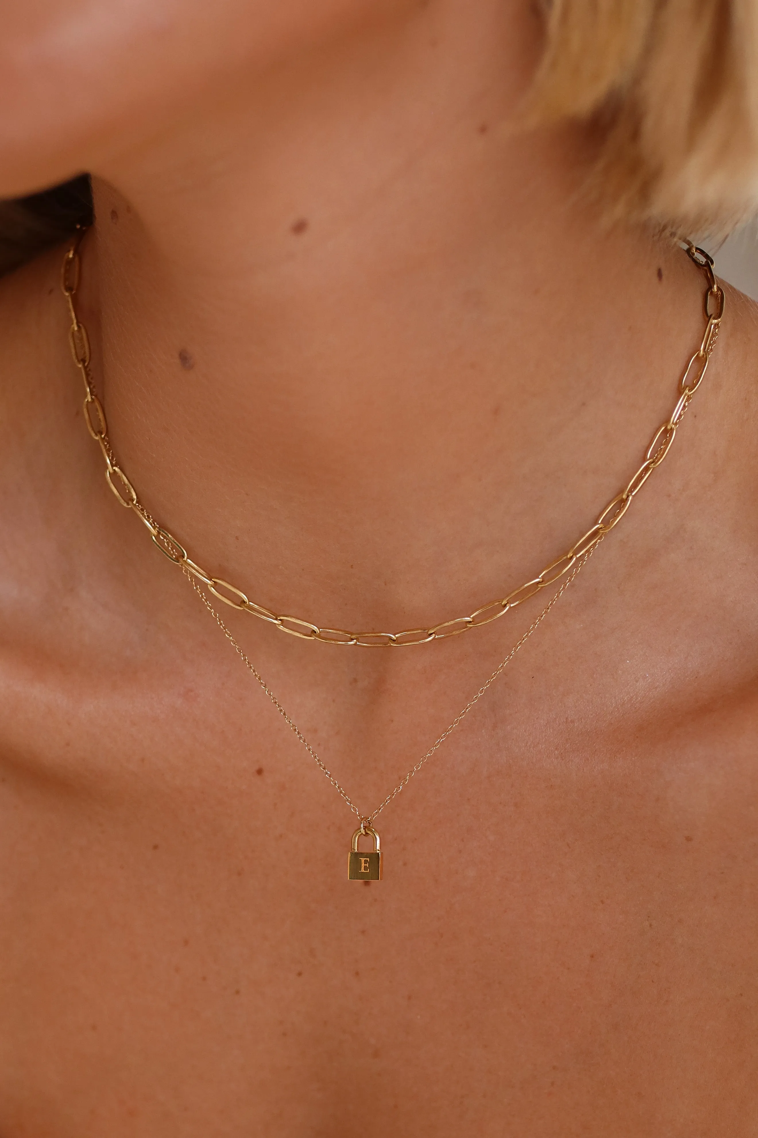 Isadora - Stainless Steel Padlock Engraved Necklace