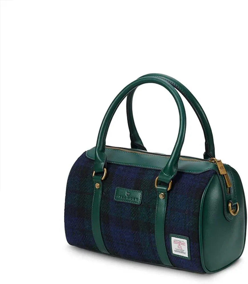 Islander The Medium Duffel Harris Tweed & Microfibre Leather (Black Watch Tartan)