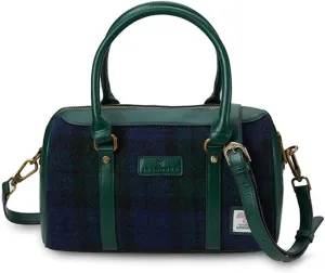 Islander The Medium Duffel Harris Tweed & Microfibre Leather (Black Watch Tartan)