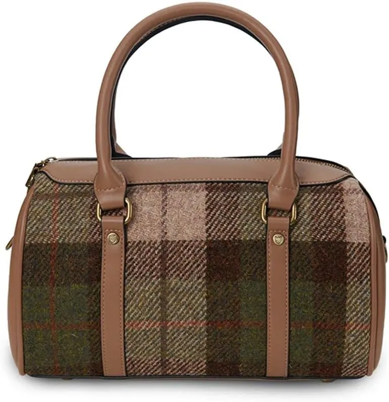 Islander The Medium Duffel Harris Tweed & Microfibre Leather (Chestnut Tartan)