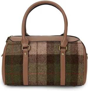 Islander The Medium Duffel Harris Tweed & Microfibre Leather (Chestnut Tartan)