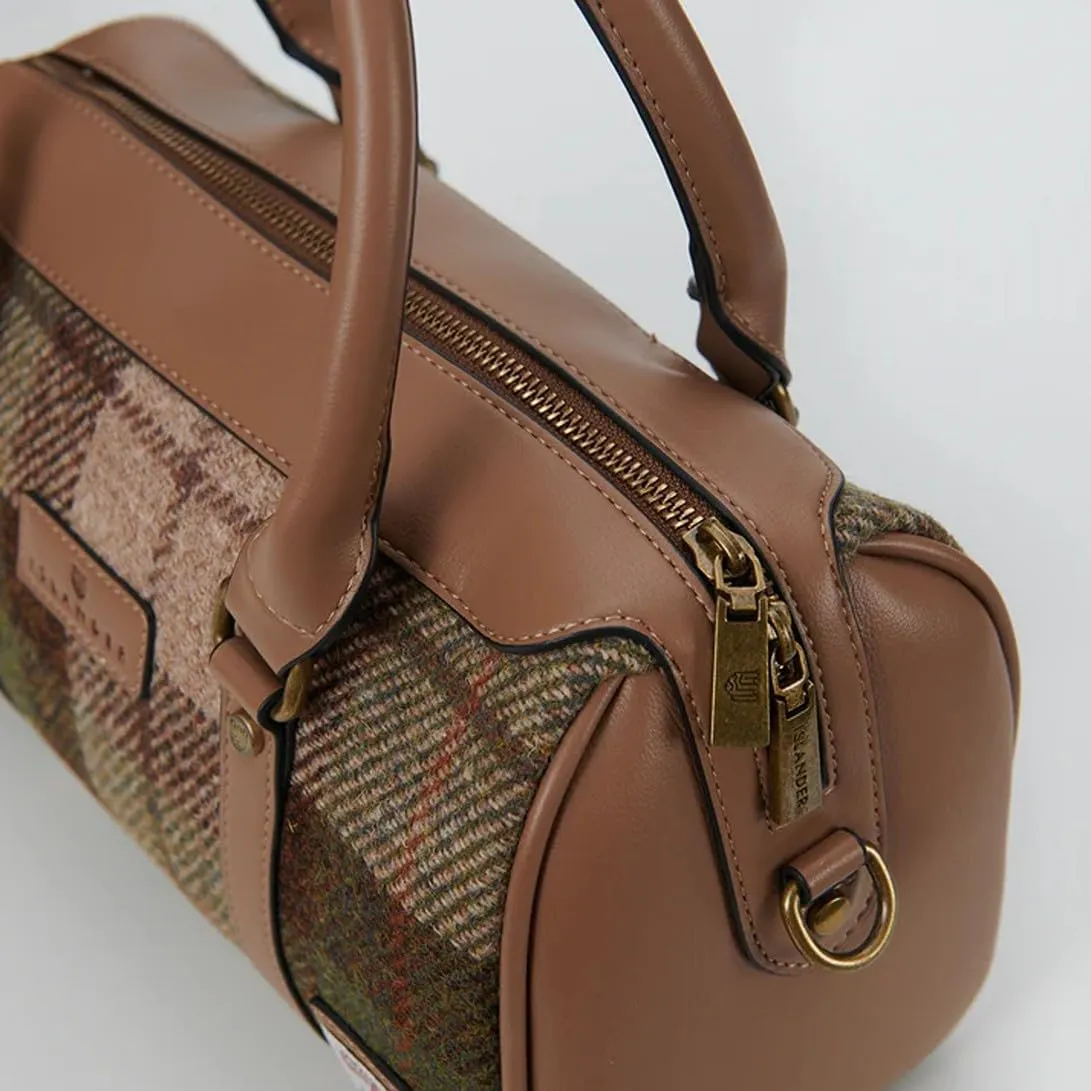 Islander The Medium Duffel Harris Tweed & Microfibre Leather (Chestnut Tartan)