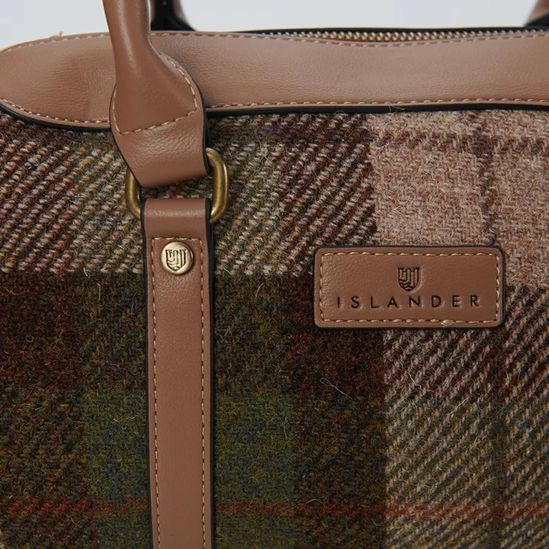 Islander The Medium Duffel Harris Tweed & Microfibre Leather (Chestnut Tartan)