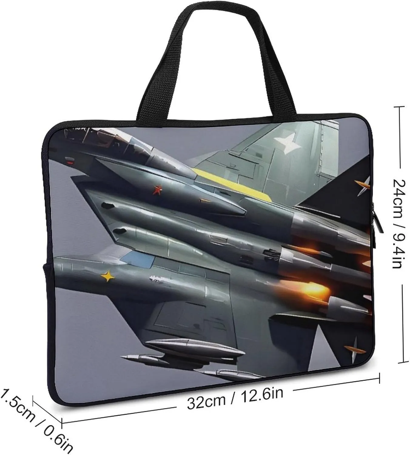 Jet Fighter Laptop Bag Durable Laptop Sleeve Water-Resistant Notebook Bag for Computer Or Tablet