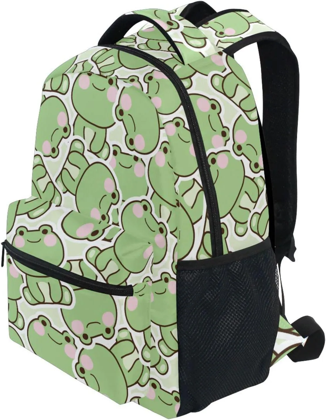 JIPONI Cute Frog Sitting Pose Backpack For Girls Boys, Student School Bag Bookbag Travel Laptop Backpack Purse Daypack