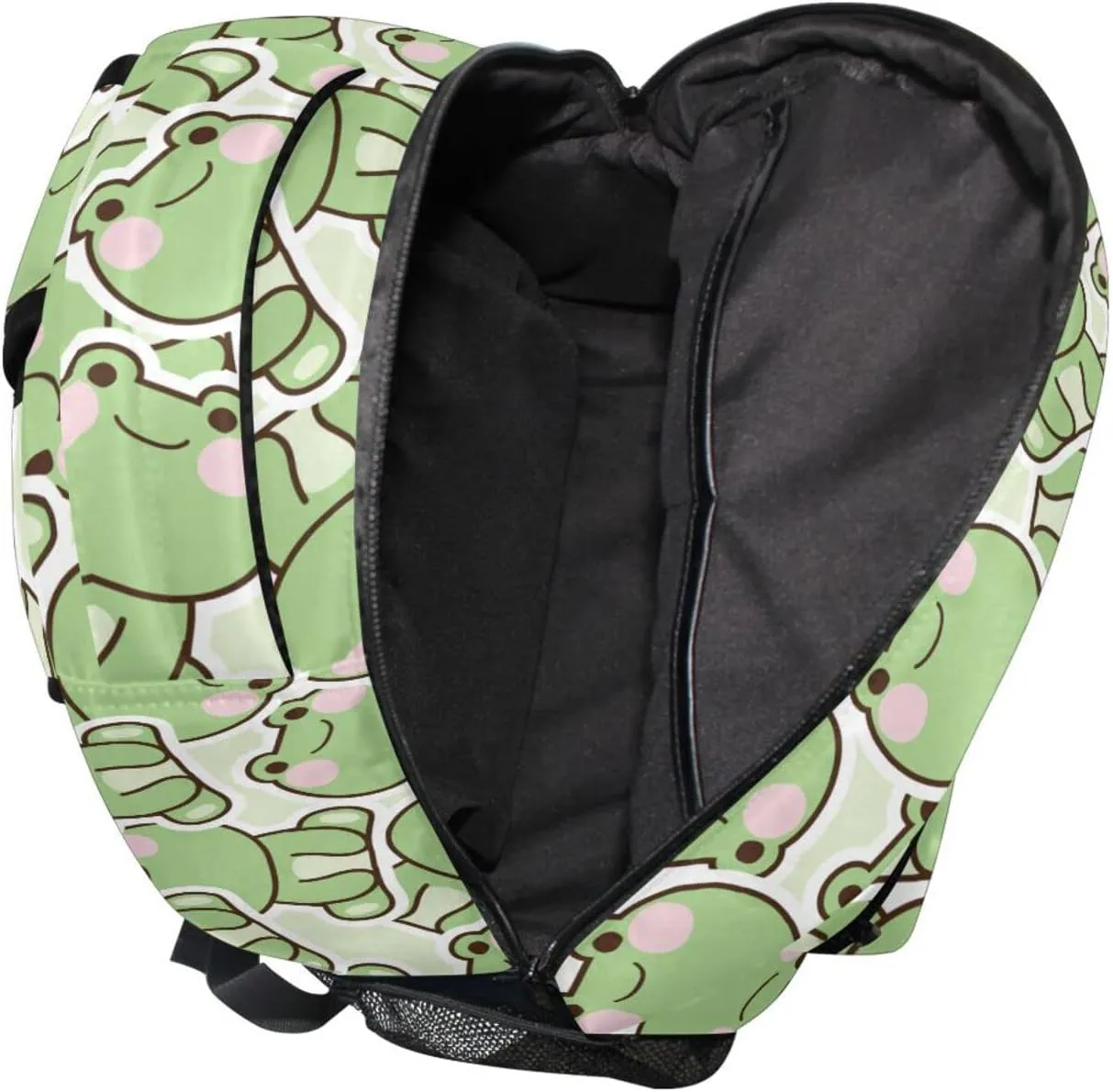JIPONI Cute Frog Sitting Pose Backpack For Girls Boys, Student School Bag Bookbag Travel Laptop Backpack Purse Daypack
