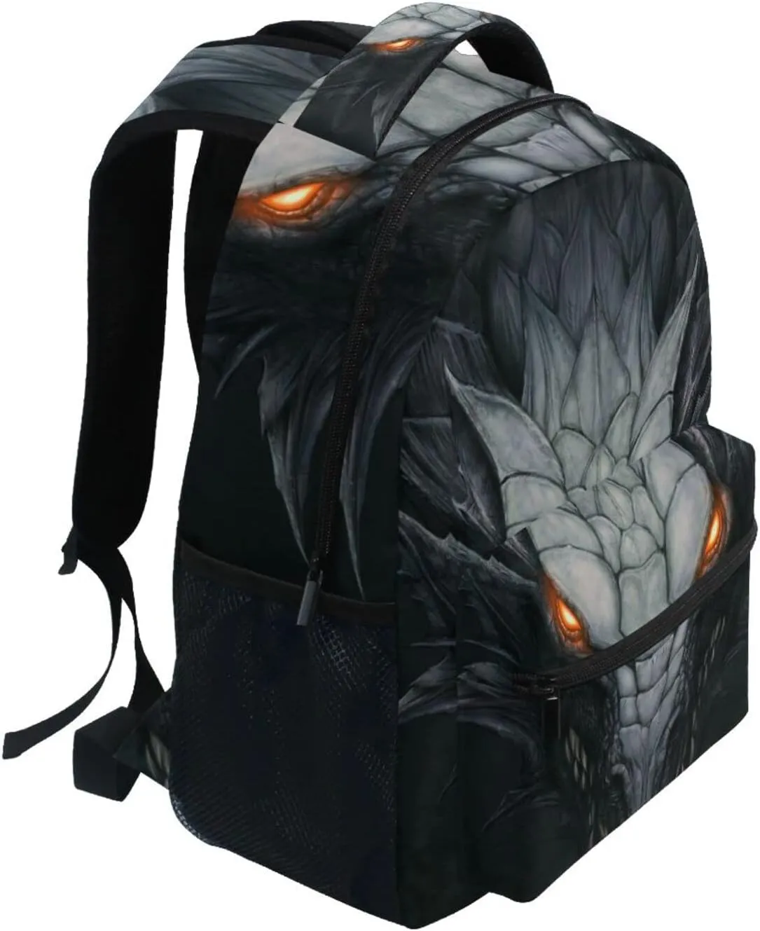 JIPONI Silver Dragon in The Dark Backpack For Girls Boys, Student School Bag Bookbag Travel Laptop Backpack Purse Daypack