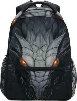 JIPONI Silver Dragon in The Dark Backpack For Girls Boys, Student School Bag Bookbag Travel Laptop Backpack Purse Daypack