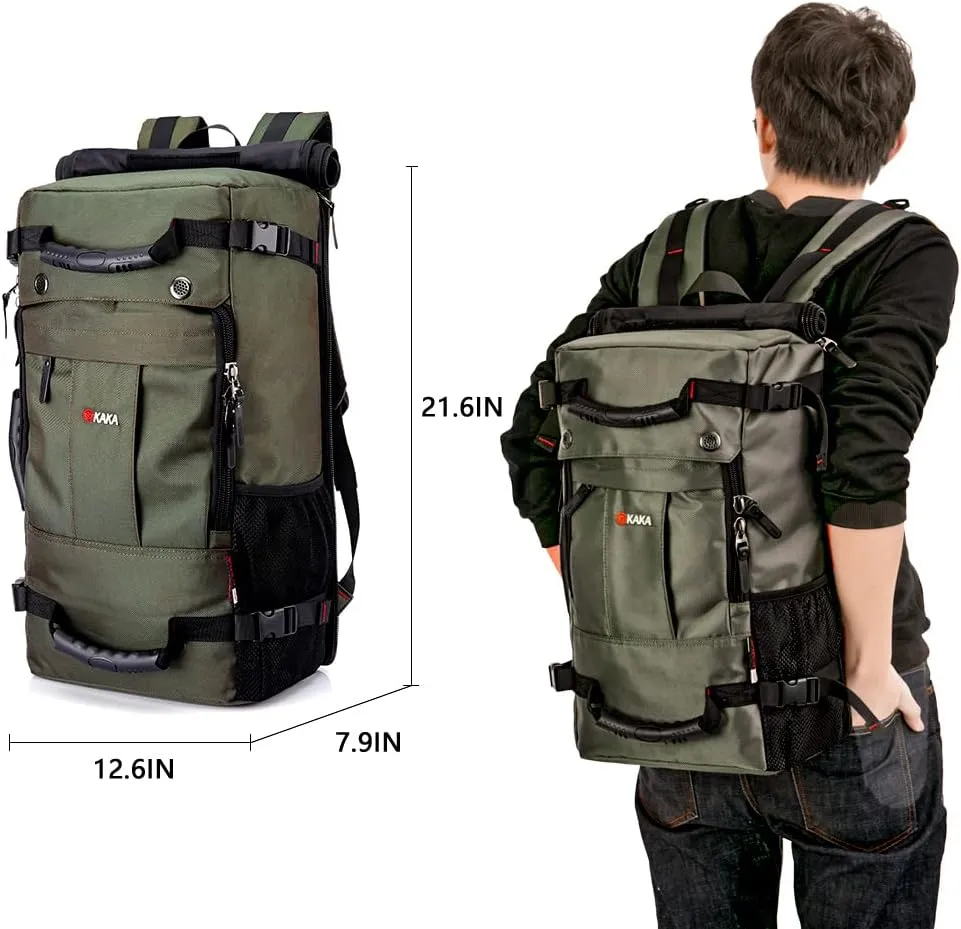 KAKA Classic Laptop Backpack, Travel Hiking & Camping Dayback for Women Men, Water-Resistant Big College School Bookbag Fits 17 Inch Laptop and Notebook Black