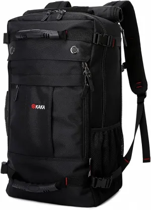 KAKA Travel Backpack,Carry-On Bag Water Resistant Flight Approved Weekender duffle backpack Rucksack Daypack for Men Women (Black upgrade)