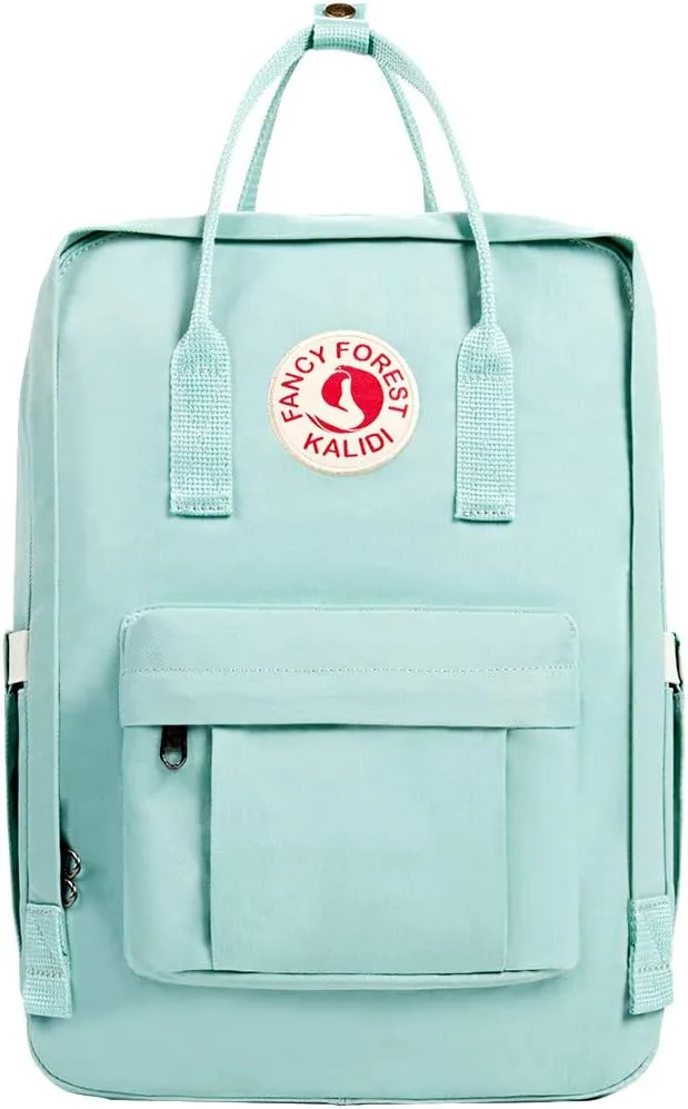 KALIDI Casual Laptop Backpack 15 Inches Classic Camping Rucksack Travel Outdoor Square Daypack College Hiking Gym Bag, Mint Green