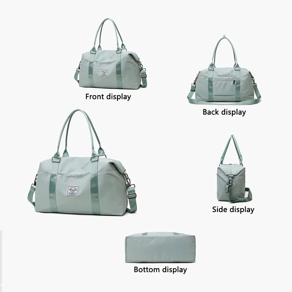 KARRESLY Travel Duffel Bag for Women,Shoulder Weekender Overnight Bag Sports Gym Tote Bag,Waterproof(Sky Blue) free size