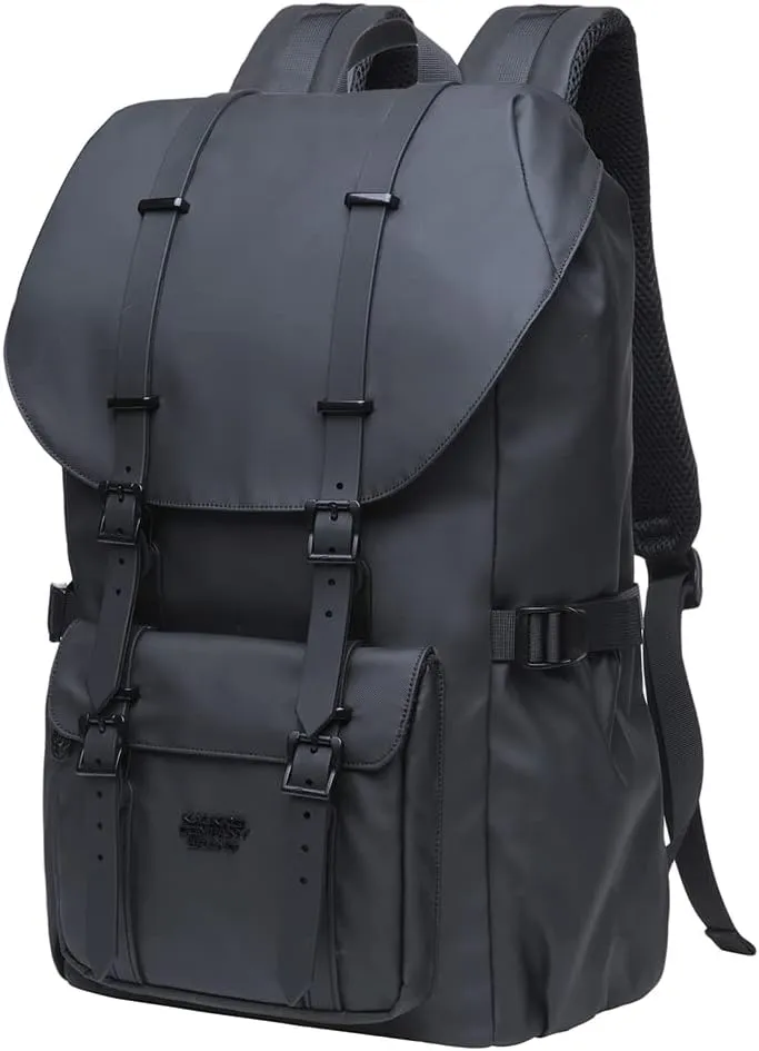 KAUKKO Laptop Outdoor Backpack Traveling Rucksack Fits 15.6 Inch (5-8-Black)
