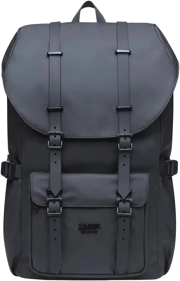KAUKKO Laptop Outdoor Backpack Traveling Rucksack Fits 15.6 Inch (5-8-Black)