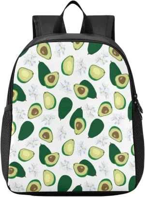Kcldeci Kids Backpacks Avocado and Fruit Pulp Girls Boys Bookbag for Preschool Elementary Kindergarten School Bags