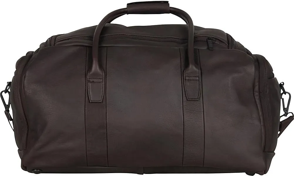 Kenneth Cole REACTION Duff Guy Colombian Leather 20" Single Compartment Top Load Travel Duffel Bag, Cognac