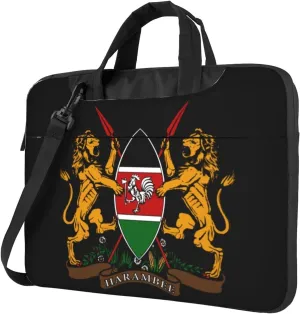 Kenya Coat of Arms 3D Pattern Laptop Bag Shoulder Bag Computer Notebook Briefcase Messenger Bag