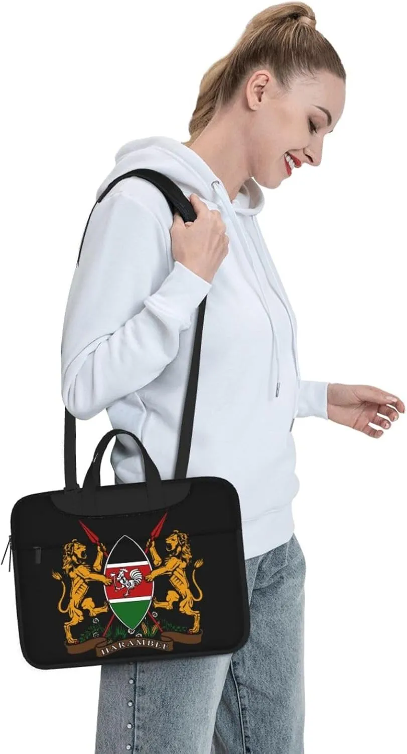 Kenya Coat of Arms 3D Pattern Laptop Bag Shoulder Bag Computer Notebook Briefcase Messenger Bag
