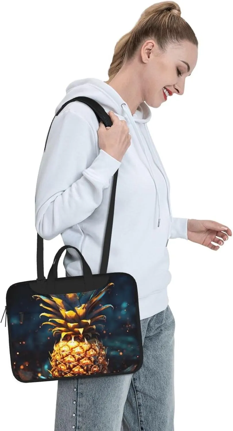 KHiry Laptop Shoulder Bag Laptop Bag Computer Bag Flickering Pineapple Messenger Bag for Unisex