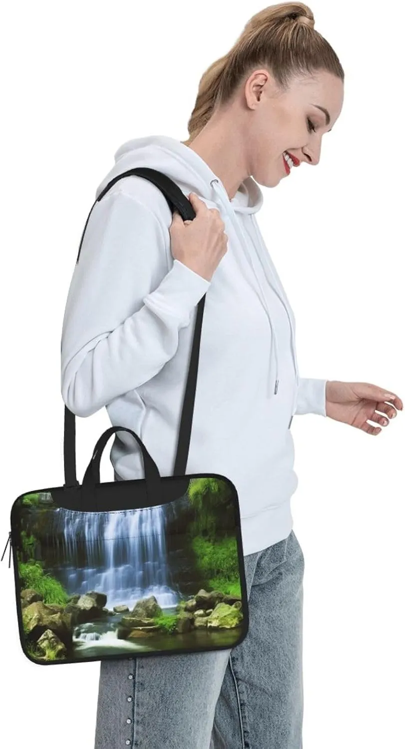 KHiry Laptop Shoulder Bag Laptop Bag Computer Bag Waterfall Flowing Down Messenger Bag for Unisex