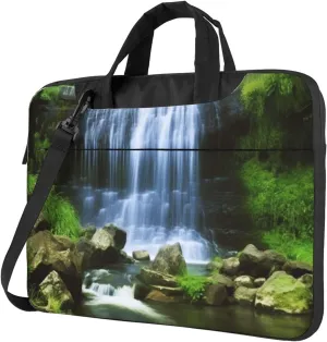 KHiry Laptop Shoulder Bag Laptop Bag Computer Bag Waterfall Flowing Down Messenger Bag for Unisex