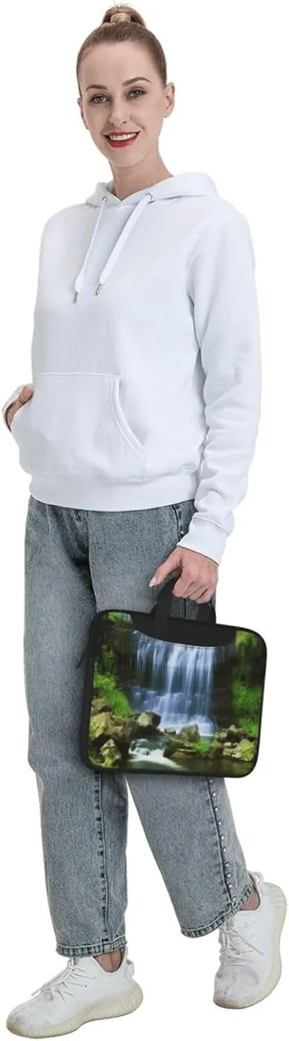 KHiry Laptop Shoulder Bag Laptop Bag Computer Bag Waterfall Flowing Down Messenger Bag for Unisex