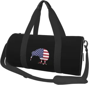 Kiwi Bird New Zealand USA Convertible Garment Bag with Shoulder Strap, Carry on Garment Duffel Bag for Men Women - Rolling Foldable for Travel Luggage Bags (Black)
