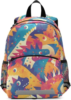 KLL Elementary Backpack for Girls Cute Water Resistant School Bag Travel Outdoor Daypack, Dino Pattern