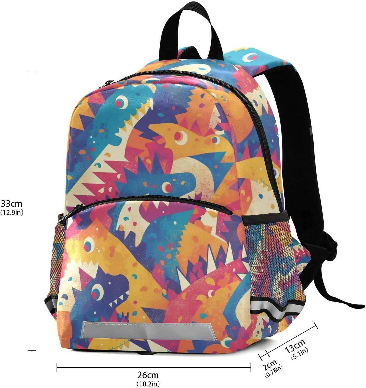 KLL Elementary Backpack for Girls Cute Water Resistant School Bag Travel Outdoor Daypack, Dino Pattern