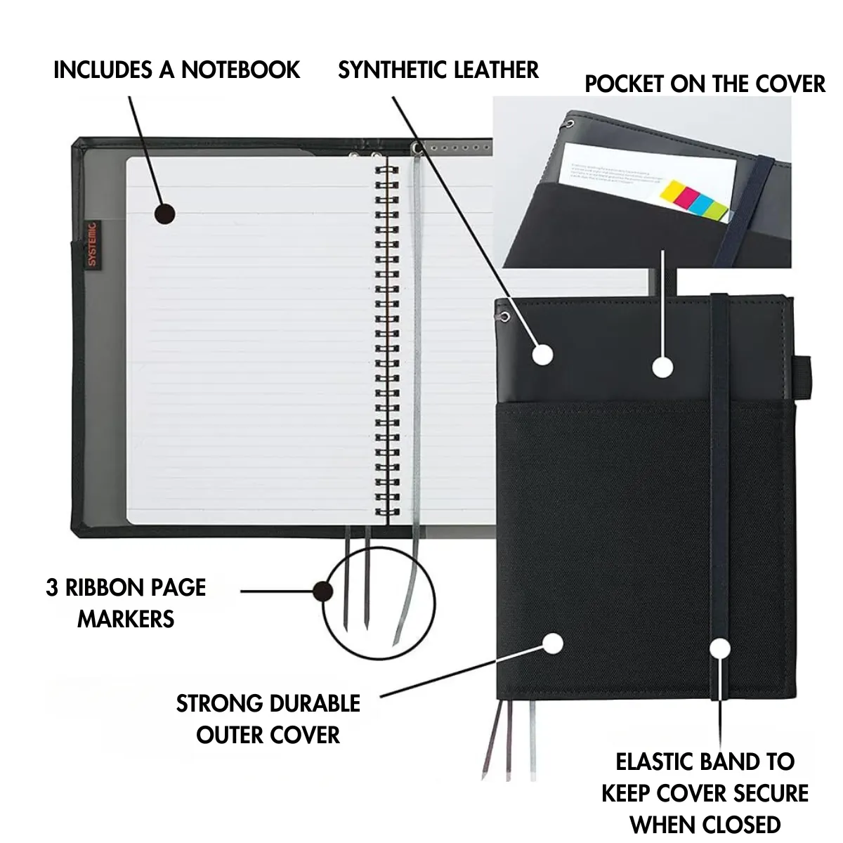 Kokuyo Systemic Cover Notebook [6mm Ruled A5]