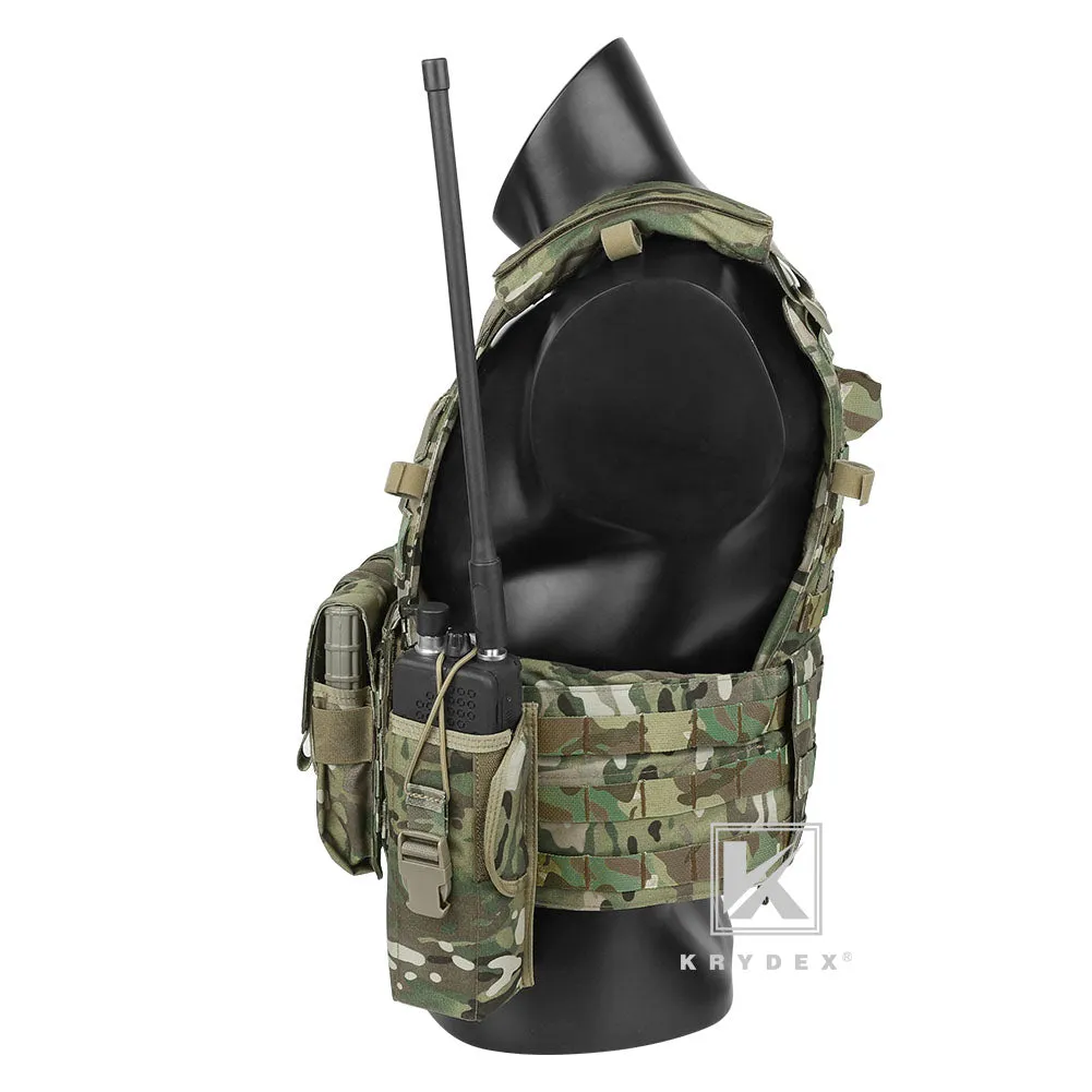 KRYDEX LBT-6094A Plate Carrier Molle Tactical Body Armor Combat Vest With Triple Magazine Pouch & Radio Pouch & General Purpose Utility Pouches
