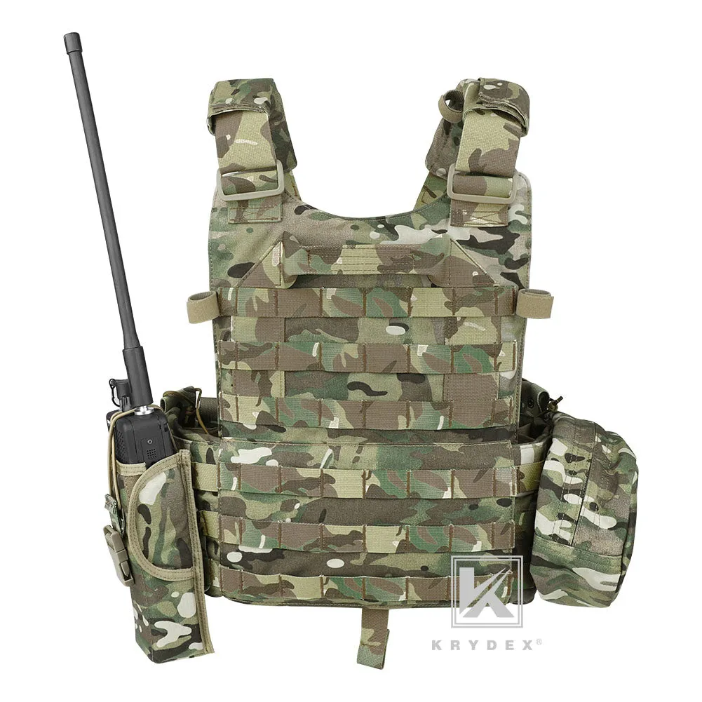 KRYDEX LBT-6094A Plate Carrier Molle Tactical Body Armor Combat Vest With Triple Magazine Pouch & Radio Pouch & General Purpose Utility Pouches